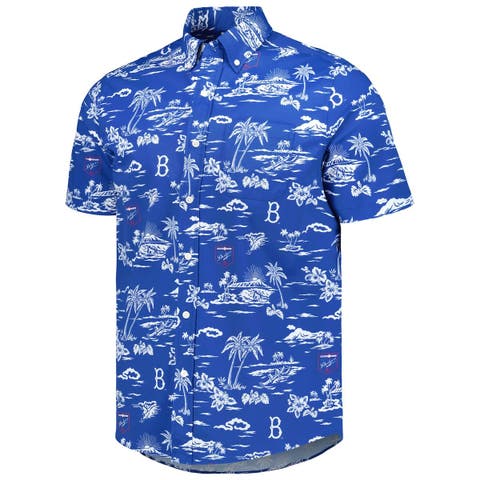 Men's FOCO Royal Los Angeles Dodgers Palm Tree Button Up Shirt