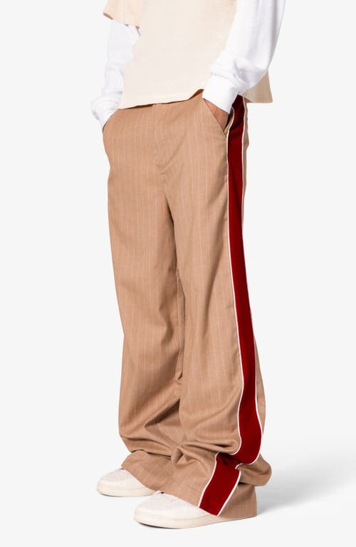 Shop Mnml Pinstripe Velveteen Accent Pants In Tan