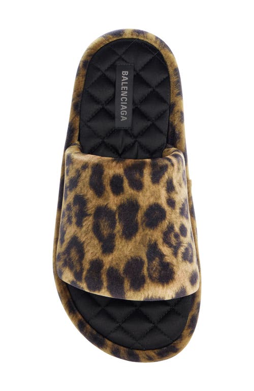 Balenciaga Rise Platform Slide Sandal In Leopard