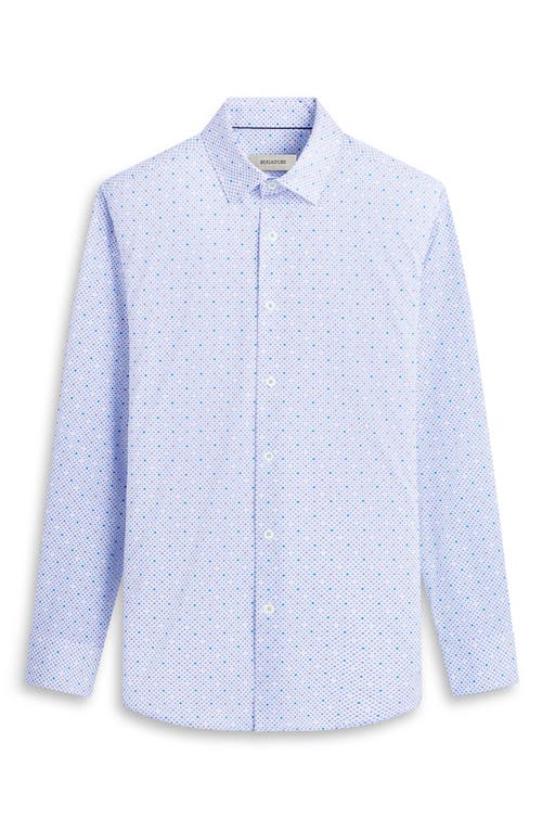 Shop Bugatchi Jules Ooohcotton® Diamond Print Button-up Shirt In Air Blue