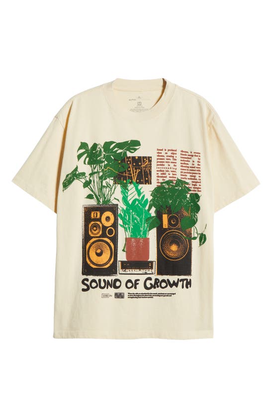 Shop Alpha Collective Sound Of Growth Cotton Graphic T-shirt In Cream