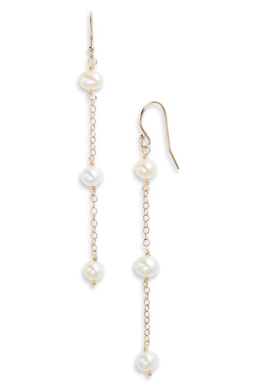 Shop Ki-ele Kelsey Trio Freshwater Pearl Drop Earrings In Gold