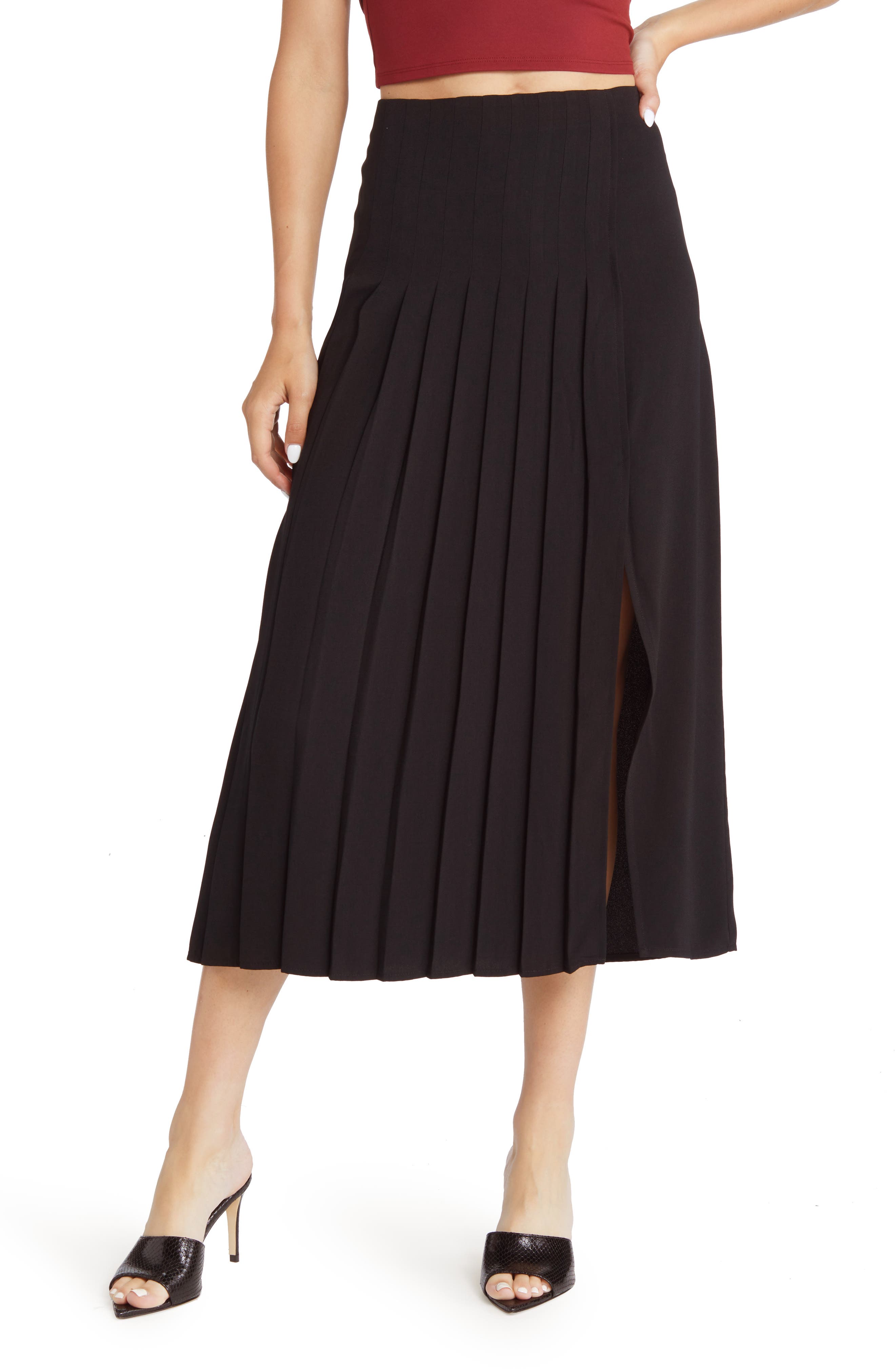 Comme des Garçons Black & White Cotton Midi Skirt Womens Clothing Skirts Mid-length skirts 