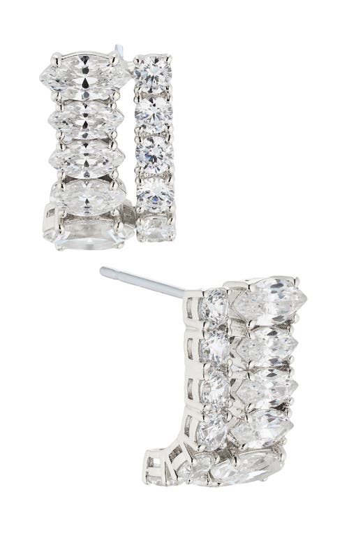 Nadri J-Hoop Earrings in Rhodium at Nordstrom