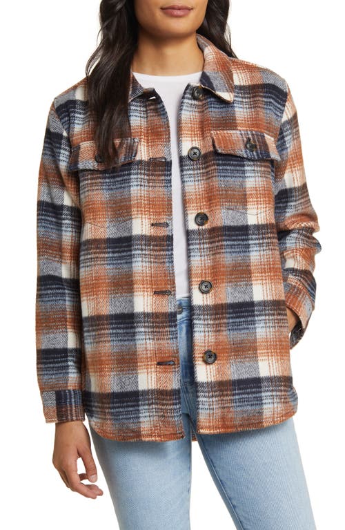 caslon(r) Plaid Shirt Jacket in Blue- Rust Rancher Ombre
