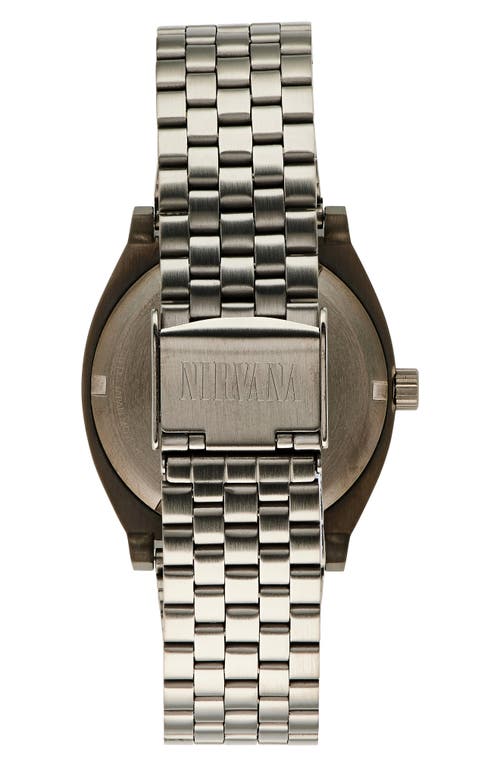Nixon Nirvana Time Teller Bracelet Watch, 37mm In Silver Nirvana Smiley Face