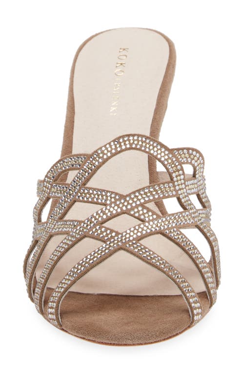 Shop Koko + Palenki Savvy Embellished Sandal In Almond Suede