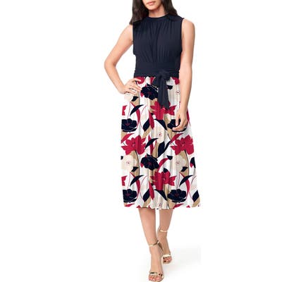 Leota Mindy Shirred Midi Dress, Ivory