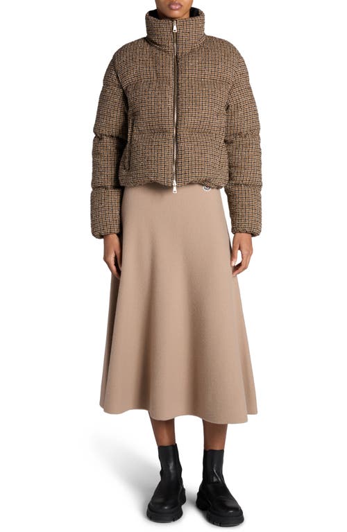 Moncler Wool Blend Midi Sweater Skirt In Pink Taupe