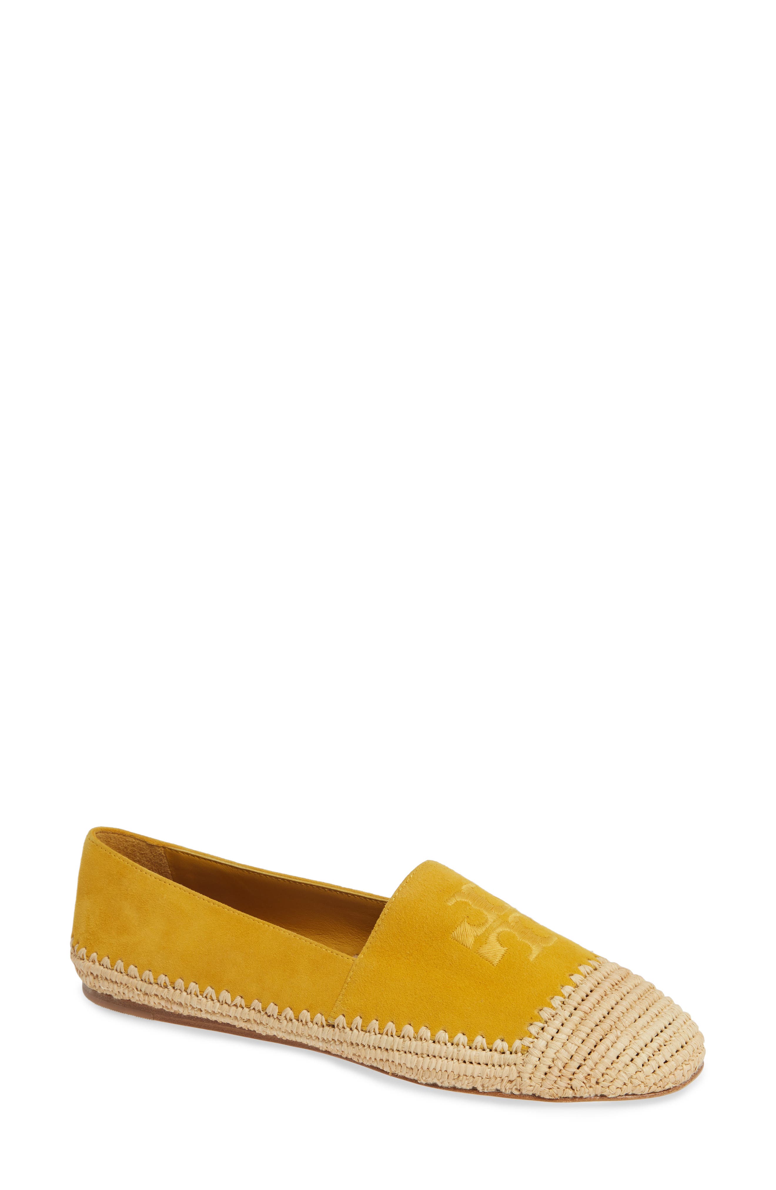 Tory Burch Woven Cap Toe Flat, Yellow