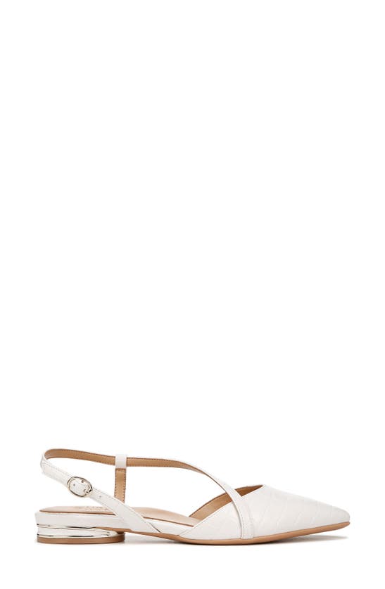 Shop Naturalizer Hawaii Pointed Toe Slingback Flat In Warm White Faux Croco Leather
