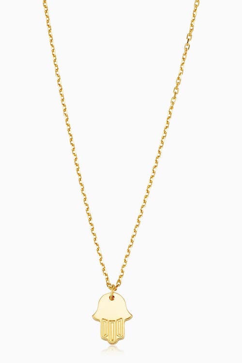 ORADINA ORADINA 14K YELLOW GOLD HAMSA PENDANT NECKLACE
