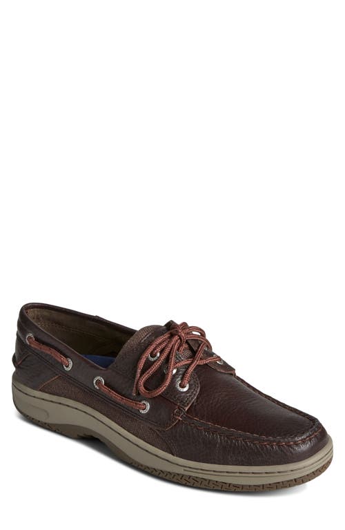 SPERRY SPERRY BILLFISH 3-EYE LEATHER & CANVAS BOAT SHOE 