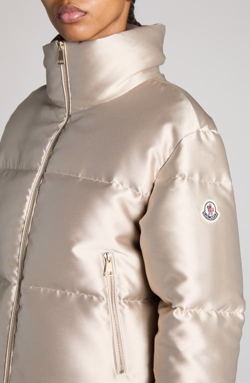 Shop Moncler Bonnelles Down Puffer Jacket In Beige