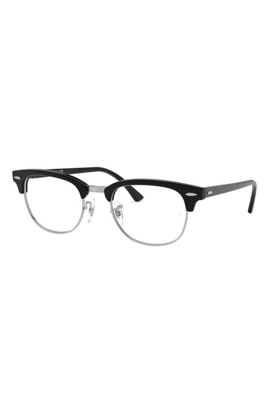 Shop Ray Ban Ray-ban 53mm Square Clubmaster Optical Glasses In Black