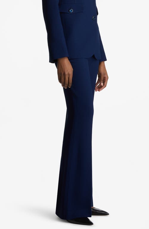 Shop St John St. John Collection Textured Crepe Pants In Royal Blue