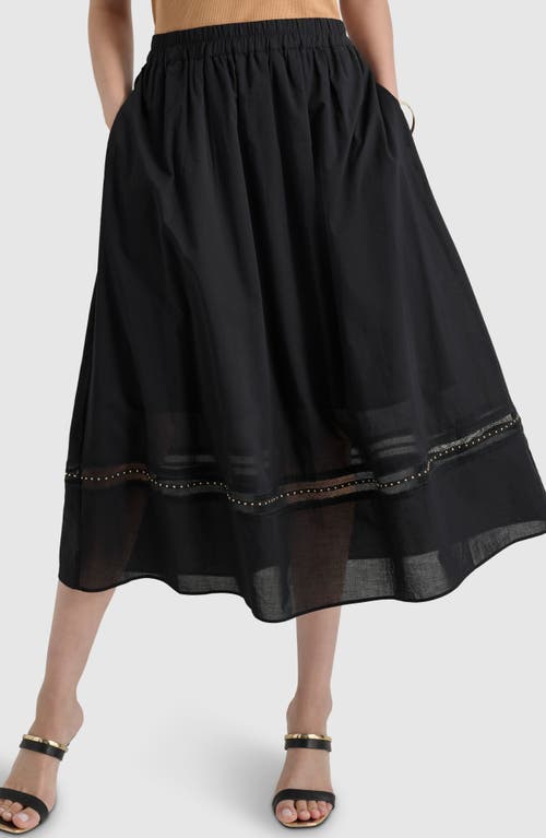 Shop Dkny Cotton Voile A-line Skirt In Black