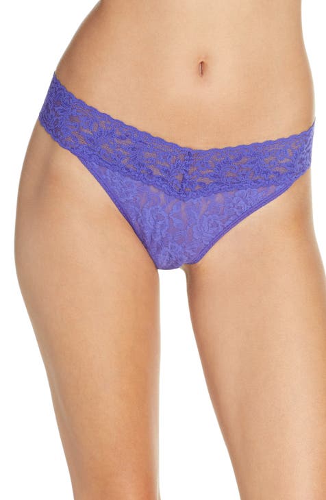 Lucky Brand Women's Crochet Lace Seamless Thong Panty 3 Pack (Small,  Purple/Heather Grey/Blue) - Yahoo Shopping