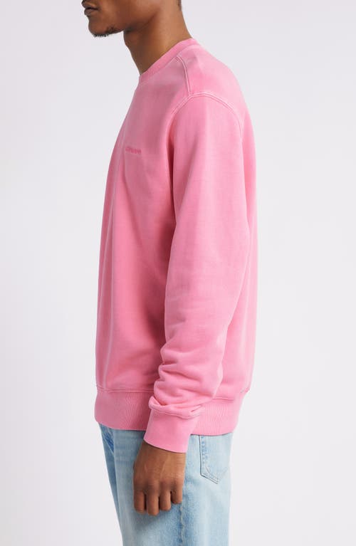 Shop Carhartt Work In Progress Garment Dyed Script Sweatshirt In Charm Pink Garment