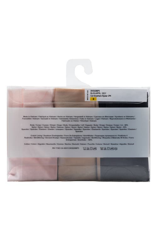 Dkny Litewear Cut Anywhere Assorted 3-pack Hipster Briefs In Black/glow/pink