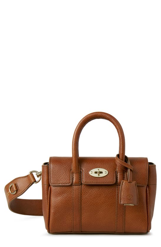 Mulberry Mini Bayswater Grained Leather Tote In Oak