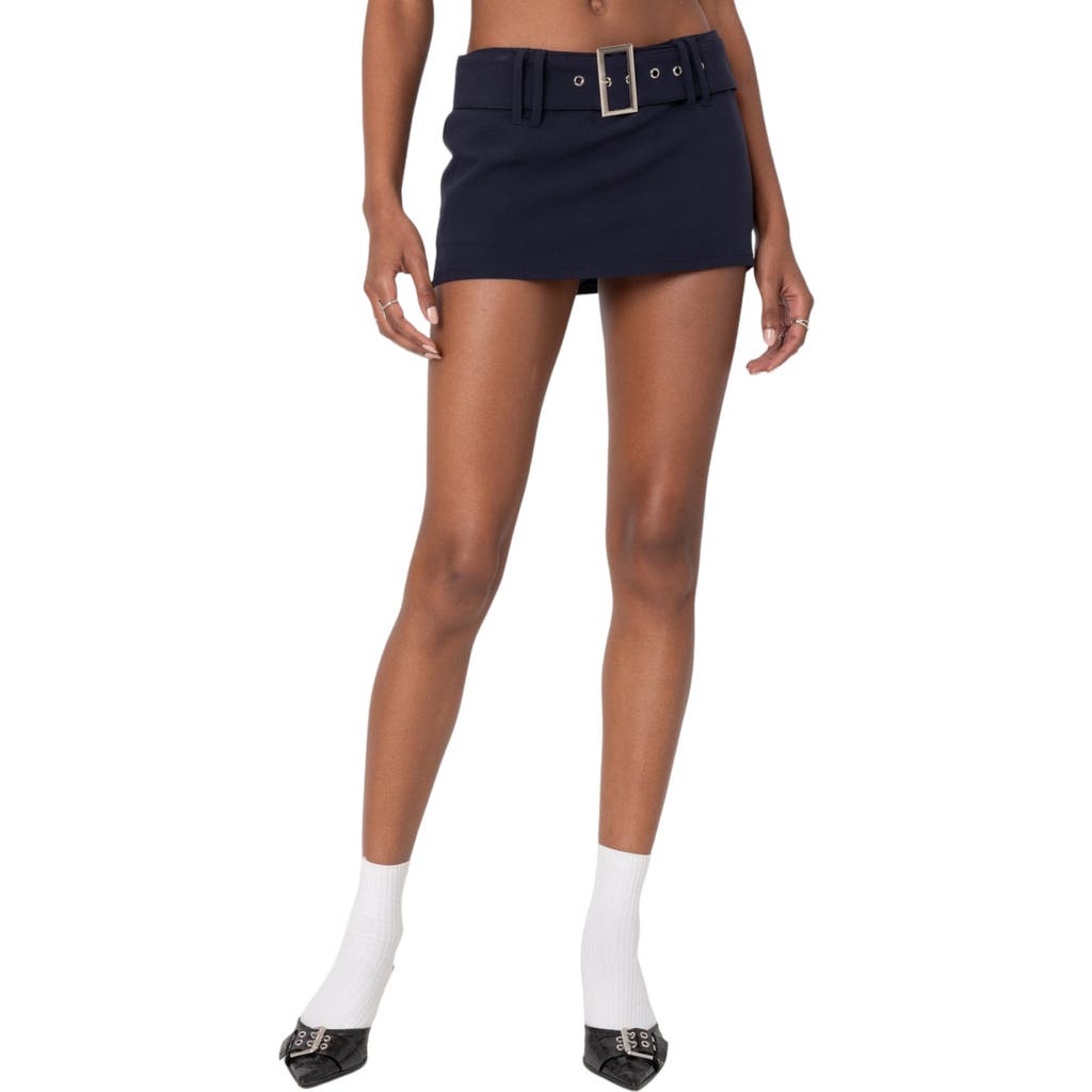 Edikted Duna Belted Miniskort In Navy