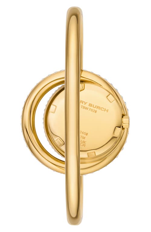 Shop Tory Burch The Miller Crystal Bangle Watch, 25mm In Gold