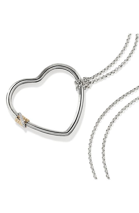 Shop John Hardy Bamboo Collection Heart Pendant Necklace In Silver
