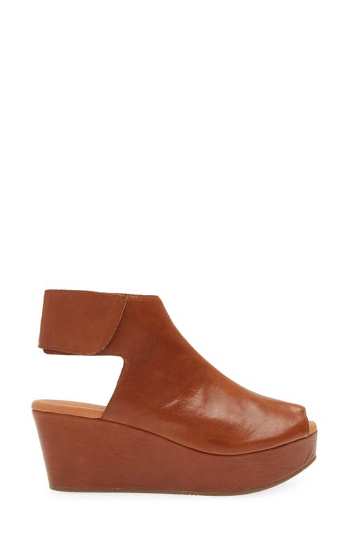 Chocolat Blu Cutout Wedge Sandal In Brown Leather