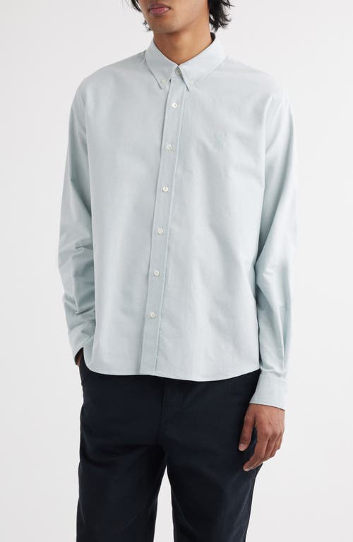 Shop Ami Alexandre Mattiussi Ami Paris Classic Fit Cotton Button-down Shirt In Argile Antique