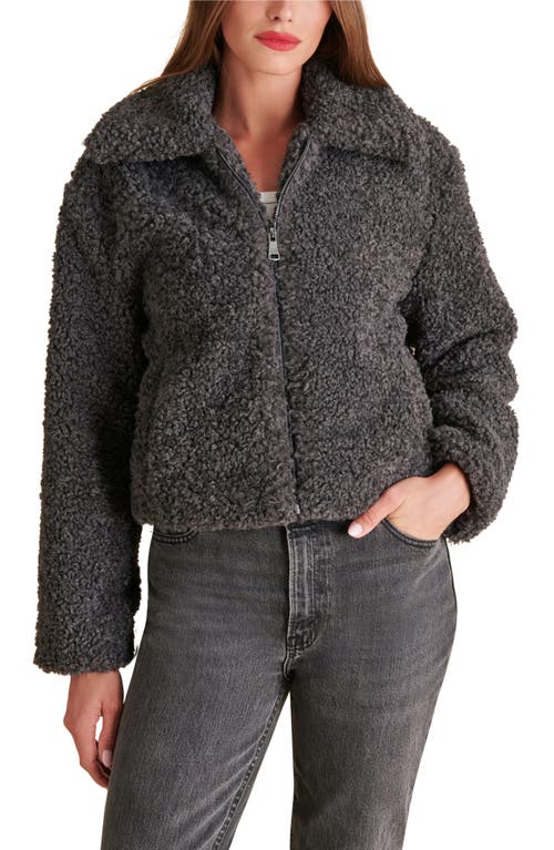 Shop Steve Madden Pippin Faux Shearling Jacket In Forged Iron