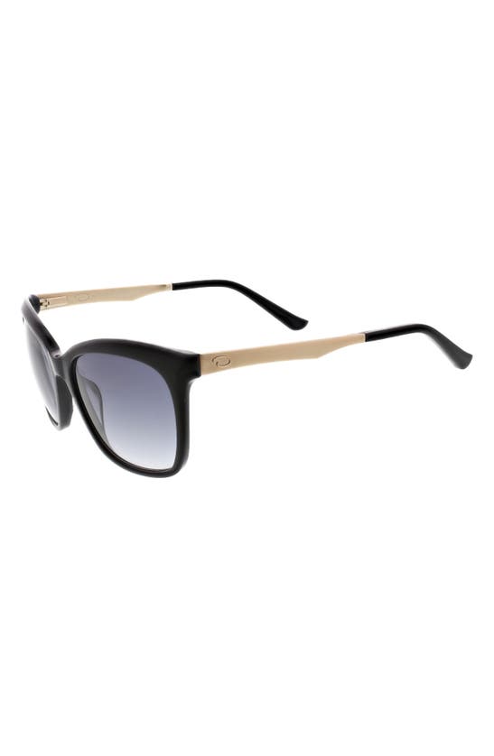 Oscar De La Renta 55mm Cat Eye Combination Sunglasses In Black