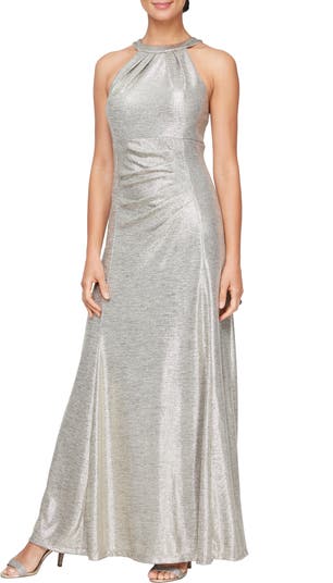 Alex Evenings Metallic Sleeveless Gown Nordstrom