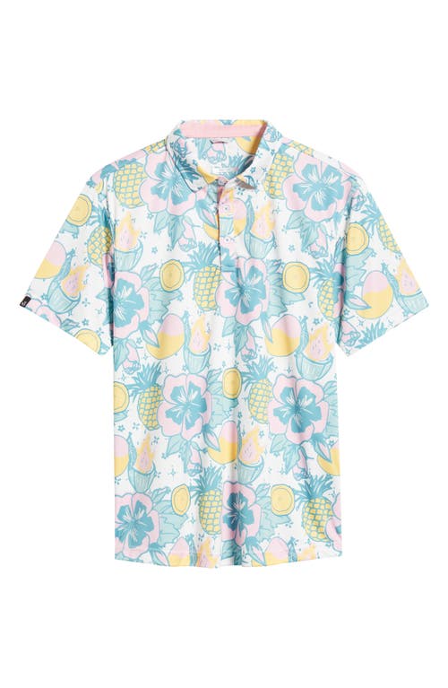 Shop Swannies Kibby Tropical Print Golf Polo In Plumeria