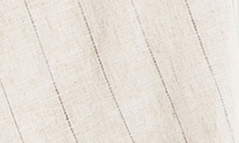 Shop Max Studio Stripe Draped Linen Blend Jacket In Natural Black Pinstripe