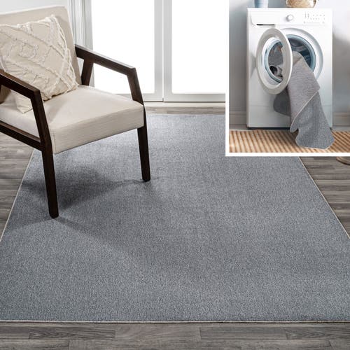 Shop Jonathan Y Twyla Classic Solid Low-pile Machine-washable Area Rug In Gray