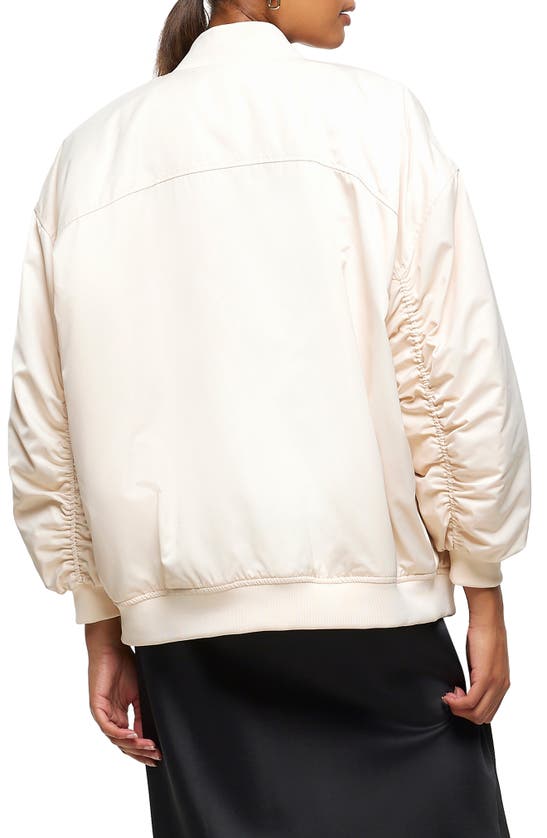 River Island Casual Easy Bomber Jacket In Beige