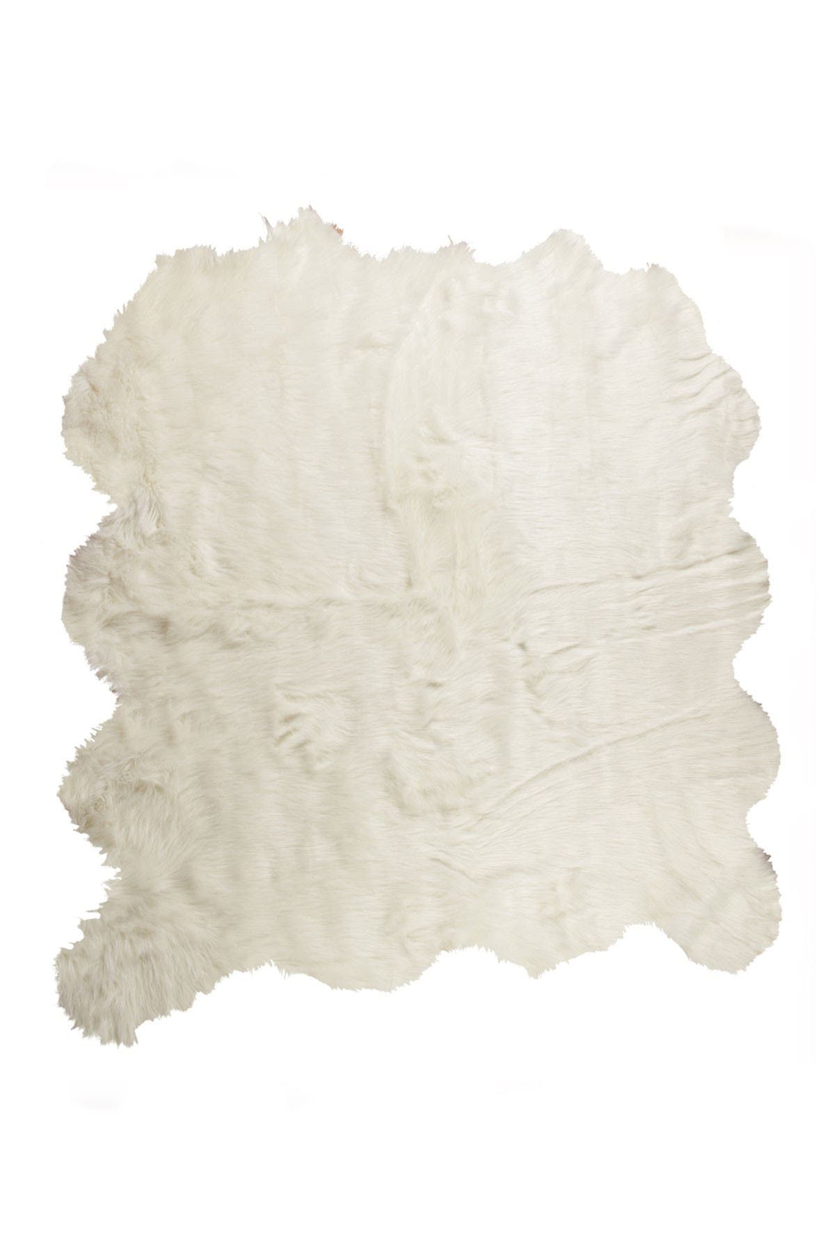 Luxe Gordon Faux Sheepskin Rug In Open White
