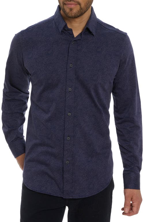 Shop Robert Graham Kevin Jacquard Button-up Shirt In Indigo