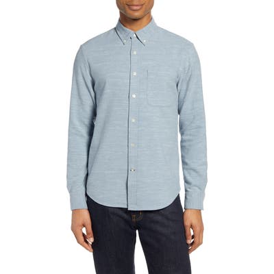 Club Monaco Slim Fit Melange Flannel Button-Down Shirt, Blue