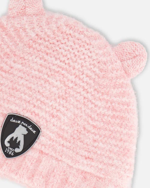 Shop Deux Par Deux Baby Girl's Knit Hat With Ears Pink In Coral Cloud