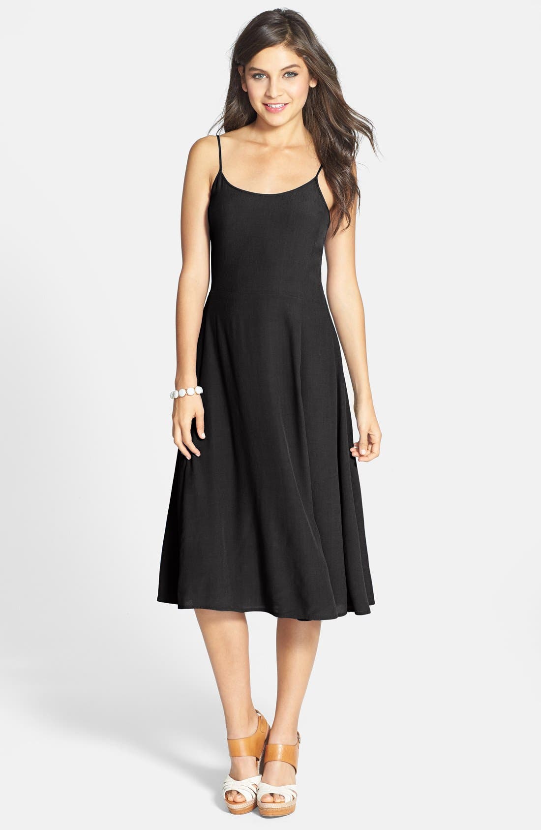 Frenchi® LaceUp Back Midi Dress (Juniors) Nordstrom