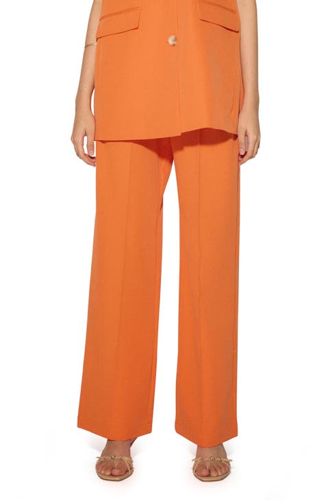 Clearance RYRJJ High Waisted Ribbed Velvet Pants for Women Vintage Flare  Leg Palazzo Long Pants Bell Bottom Trousers(Orange,S)