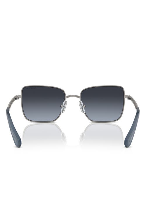 Shop Swarovski Matric 53mm Gradient Polarized Round Sunglasses In Gunmetal