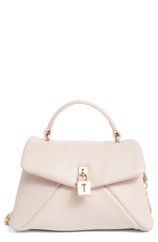 Ted Baker Poppy Top Handle Padlock Leather Satchel In Neutral
