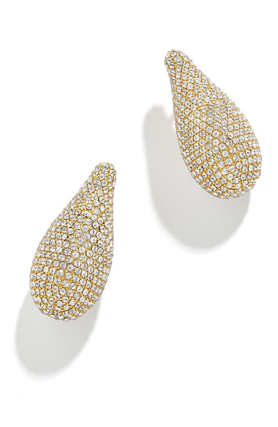 Shop Baublebar Ella Teardrop Earrings In Gold/ Clear Stones