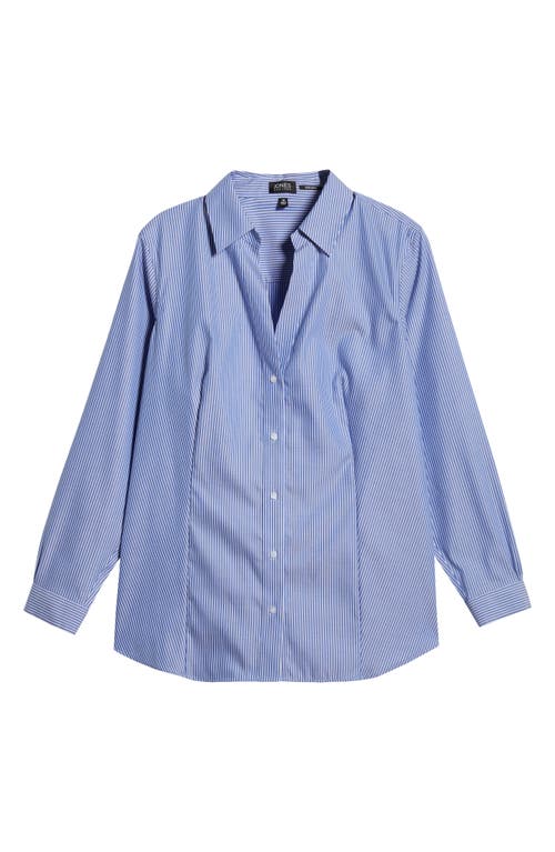 Jones New York Stripe Easy Care Shirt In Blue/white