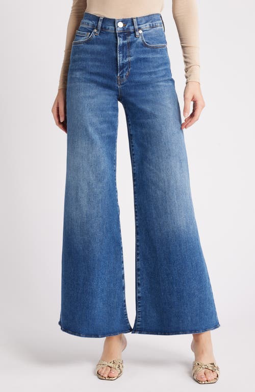 Frame Le Jane Raw Hem Crop Wide Leg Jeans In Mermaid