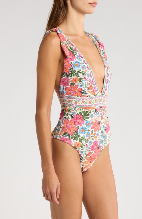 Shop Farm Rio Bloom Garden One-piece Swimsuit In Bloom Garden Off-white