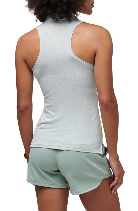 Shop Travismathew Featherweight Active Polo Tank In Heather Jade